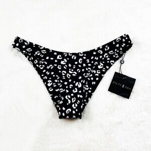 NWT Stone Fox Swim Bowie High Cut Bikini Bottoms Wild Animal Print